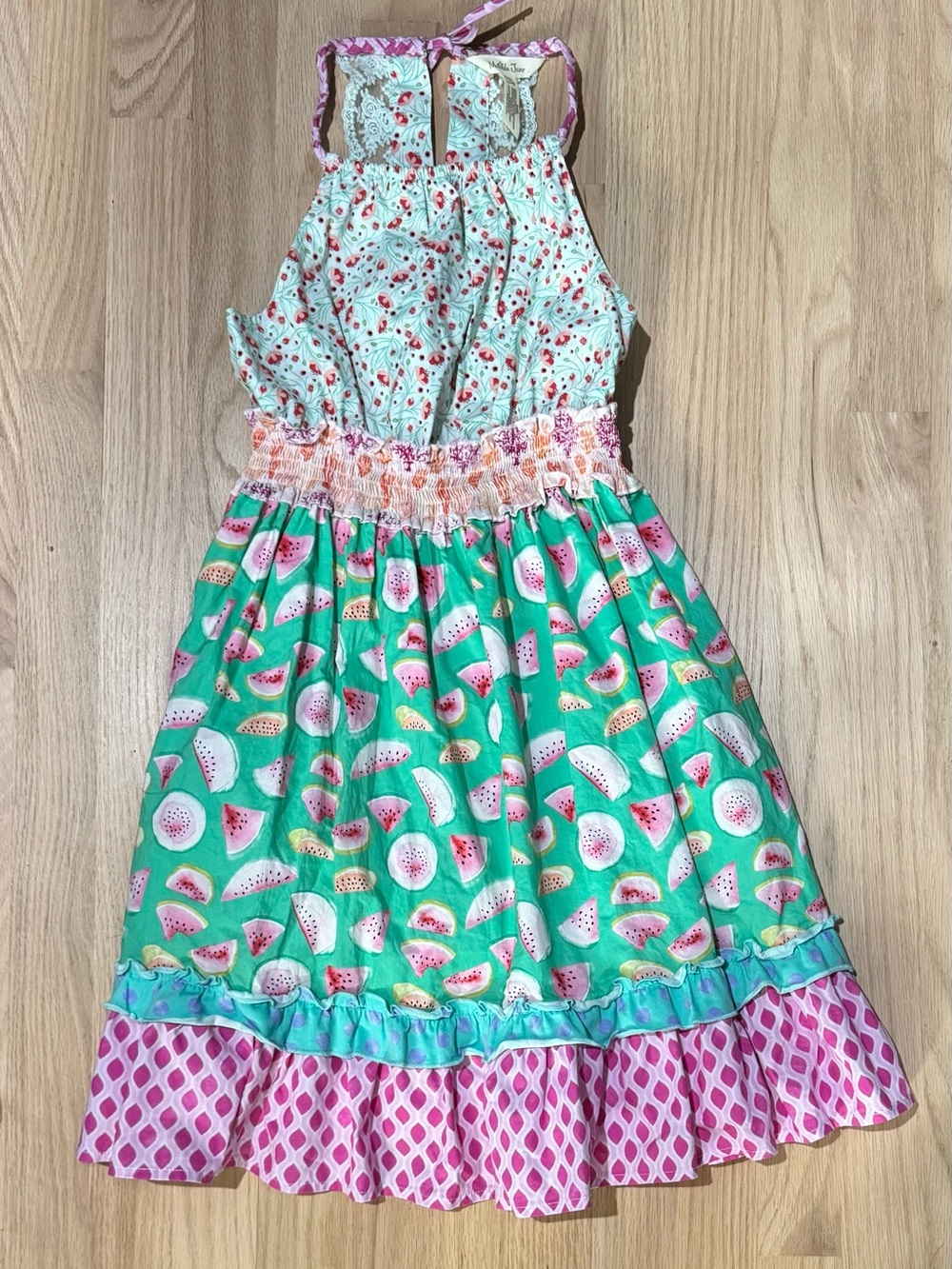 Matilda Jane Girls Watermelon Print Halter Maxi Sundress 14